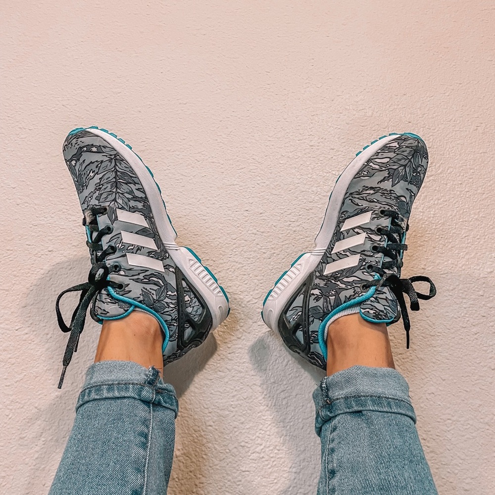 COPY - Adidas ZX Flux K Torsion blue and gray camo sneakers